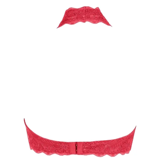 🍂 3/$15 - *NWT* Coral Lace Halter Bralette, Size L - Picture 2 of 9